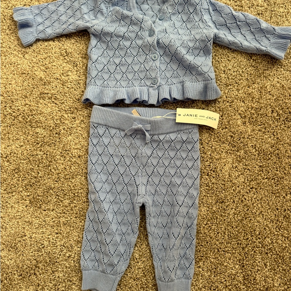 Janie and jack knit sweater set.